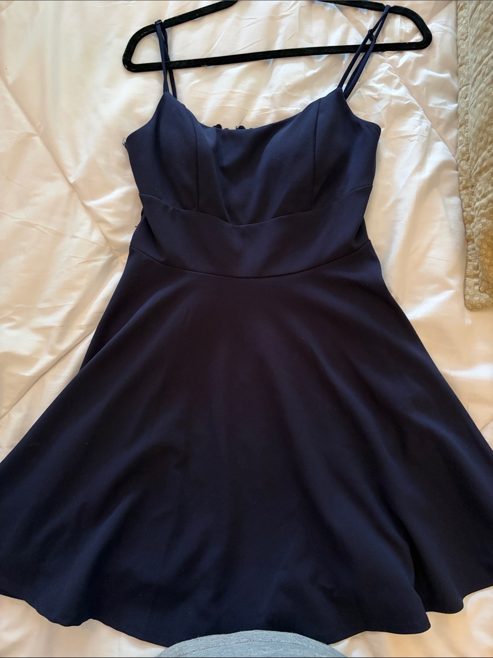 Navy Blue Spaghetti-Strap Mini Dress